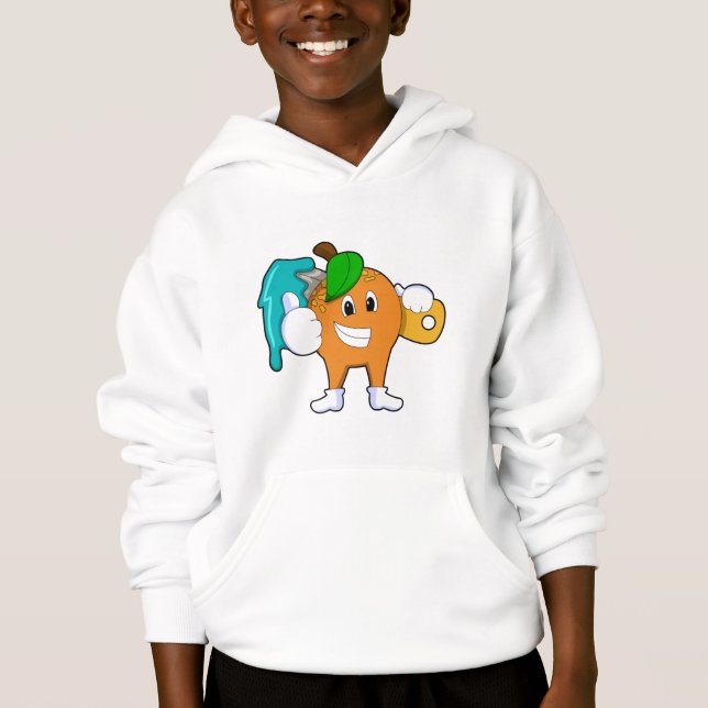 Orange als Maler mit Pinsel Hoodie (Vorderseite)