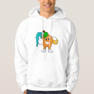Orange als Maler mit Pinsel Hoodie