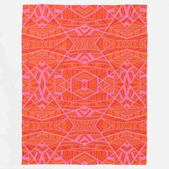 Orange als rosa Geo-Muster durch KCS Fleecedecke (Vorderseite)