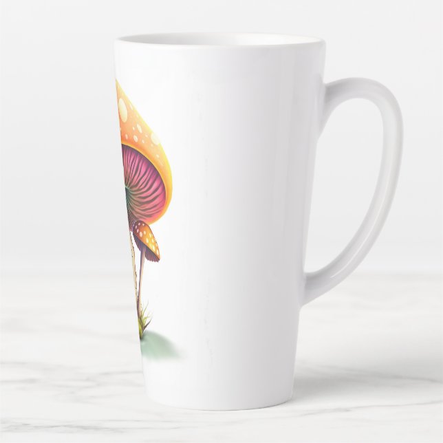 Orange Amanita Muscaria Latte Tasse (Rechts)