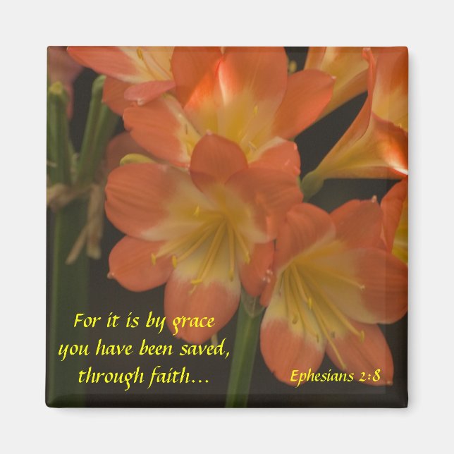 Orange Amaryllis Magnet (Vorne)