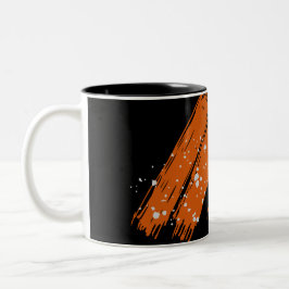 Orange and Black Fall Halloween Zweifarbige Tasse