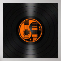 Orange and Black Yin Yang Guitars Vinyl Graphic