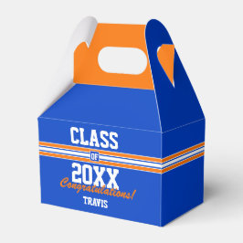 Orange and Blue Custom Abschluss Bevorzugung Box Geschenkschachtel