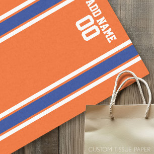Orange and Blue Personalisiert Sports Jersey Seidenpapier