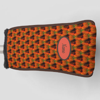 Orange And Brown Abstract Art Pattern Personalized Golf Headcover