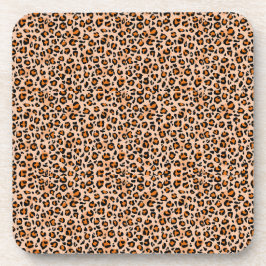 Orange and Brown Leopard Print Getränkeuntersetzer