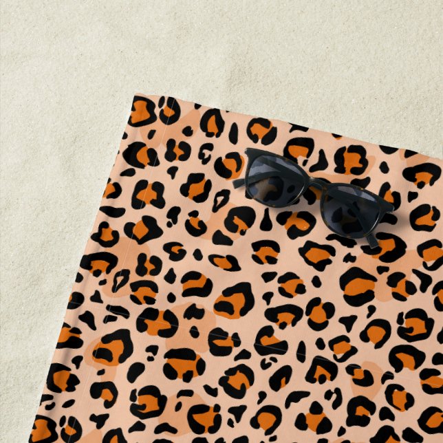 Orange and Brown Leopard Print Strandtuch (Beispiel)