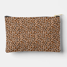 Orange and Brown Leopard Print Zubehörtasche
