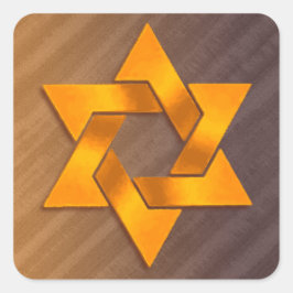 Orange and Brown Star of David Quadratischer Aufkleber