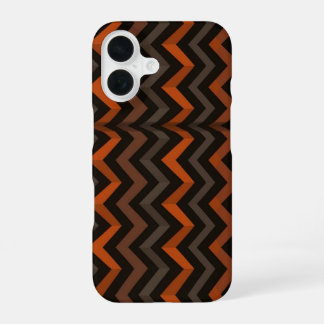 Orange and Brown Zigzag Pattern iPhone 16 Hülle