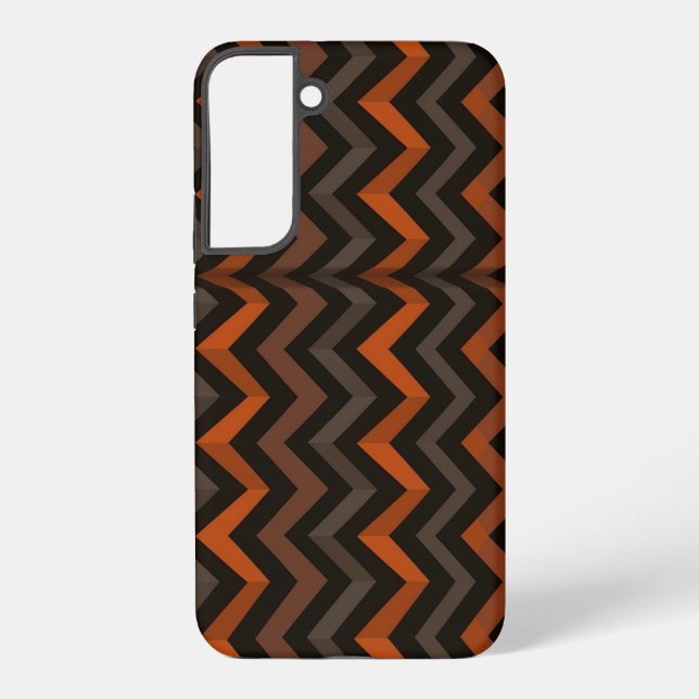 Orange and Brown Zigzag Pattern Samsung Galaxy Hülle (Rückseite)