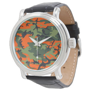 Orange and Green Camouflage, Militär, Armee Armbanduhr