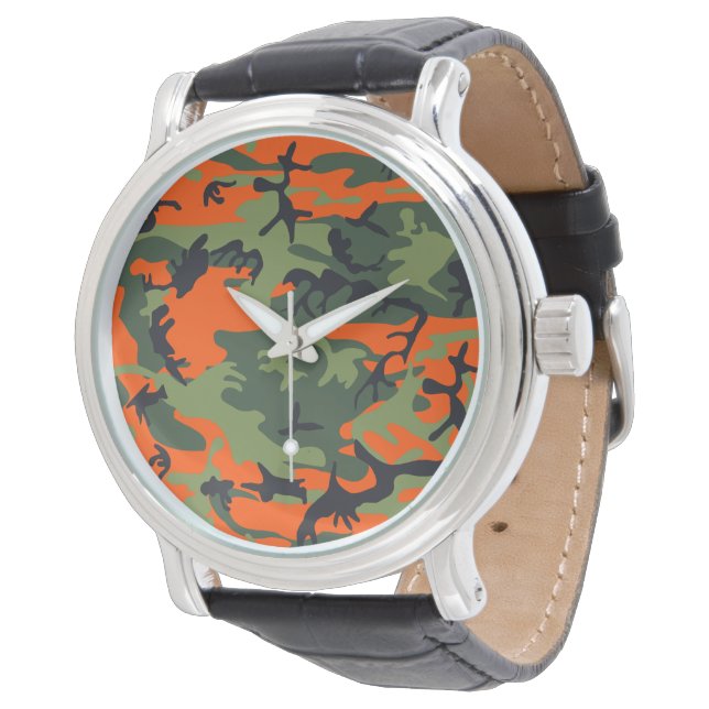 Orange and Green Camouflage, Militär, Armee Armbanduhr (Schrägansicht)