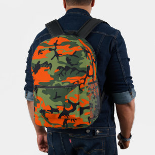 Orange and Green Camouflage, Militär, Armee Bedruckter Rucksack