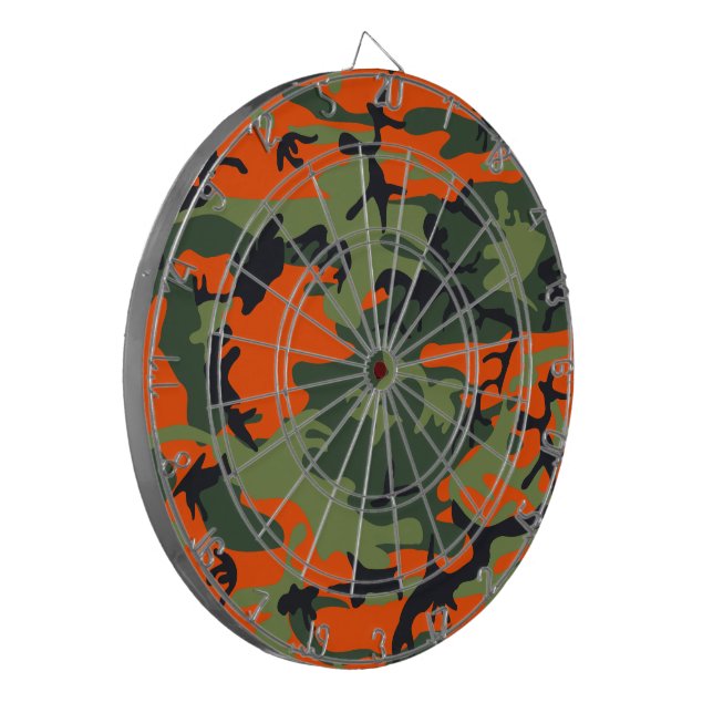 Orange and Green Camouflage, Militär, Armee Dartscheibe (Vorderseite Links)