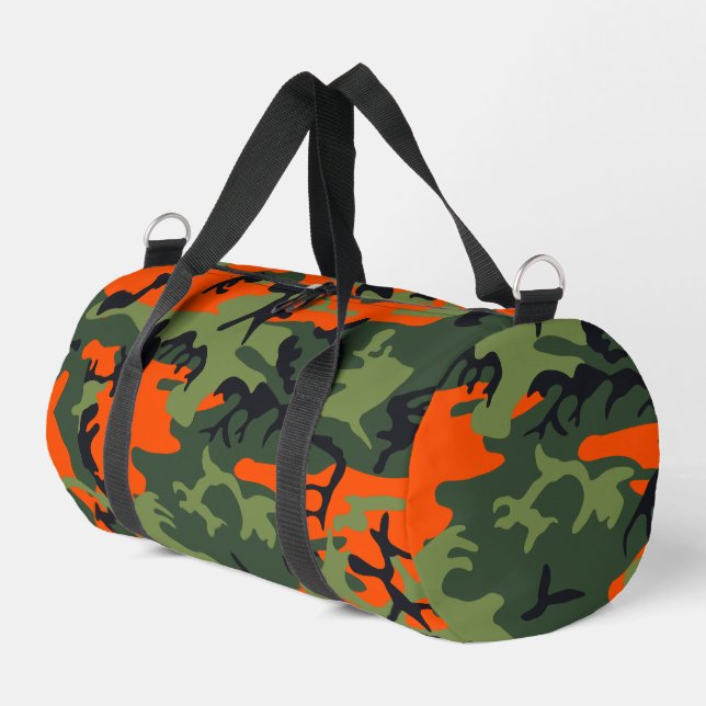 Orange and Green Camouflage, Militär, Armee Duffle Bag (Linke Seite)