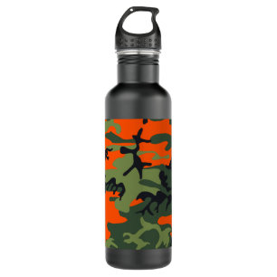 Orange and Green Camouflage, Militär, Armee Edelstahlflasche