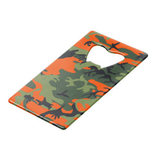 Orange and Green Camouflage, Militär, Armee Geldbeutel Flaschenöffner