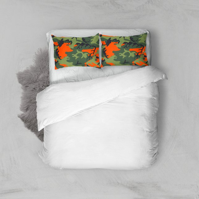 Orange and Green Camouflage, Militär, Armee Kissenbezug (Von Creator hochgeladen)
