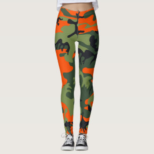 Orange and Green Camouflage, Militär, Armee Leggings