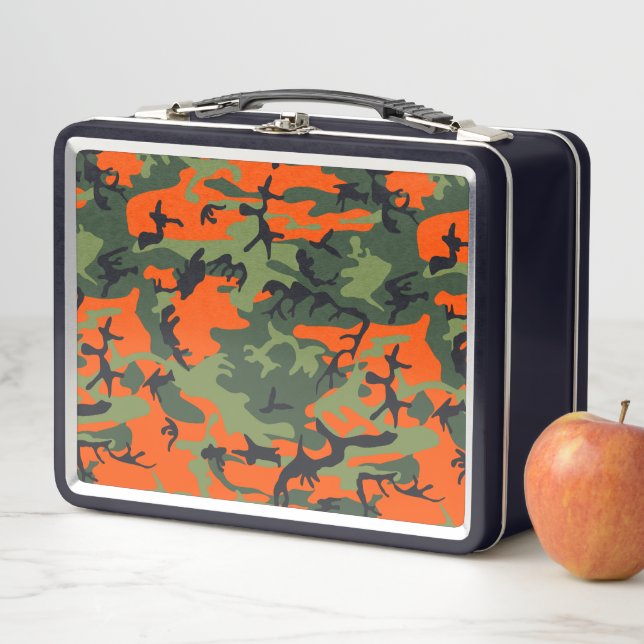 Orange and Green Camouflage, Militär, Armee Metall Brotdose (Beispiel)