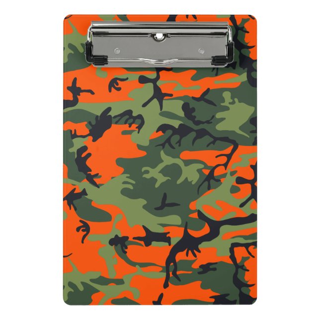Orange and Green Camouflage, Militär, Armee Mini Klemmbrett (Vorderseite)