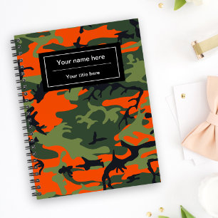 Orange and Green Camouflage, Militär, Armee Notizblock