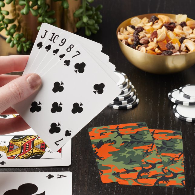 Orange and Green Camouflage, Militär, Armee Spielkarten (In Situ)