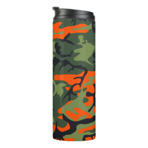 Orange and Green Camouflage, Militär, Armee Thermosbecher