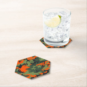 Orange and Green Camouflage, Militär, Armee Untersetzer