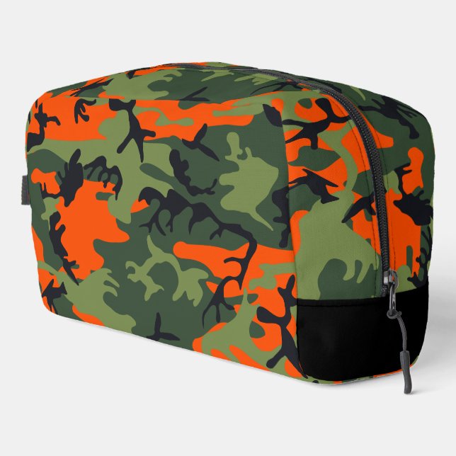 Orange and Green Camouflage, Militär, Armee Waschbeutel (Rechte Ecke)