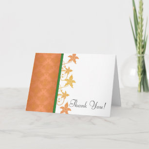 Orange and Green Floral Damask Wedding Danke