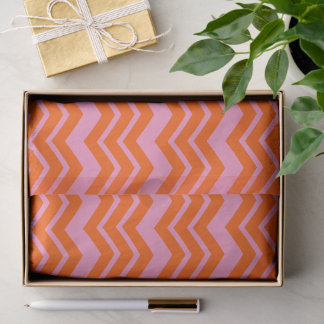 Orange and Pink Chevron Pattern Design Seidenpapier