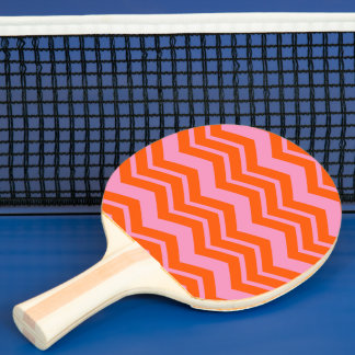 Orange and Pink Chevron Pattern Design Tischtennis Schläger