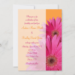 Orange and Pink Gerbera Daisy Wedding Einladung