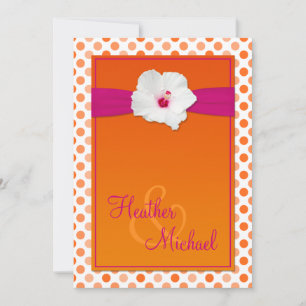 Orange and Pink Polka Dot Wedding Einladung