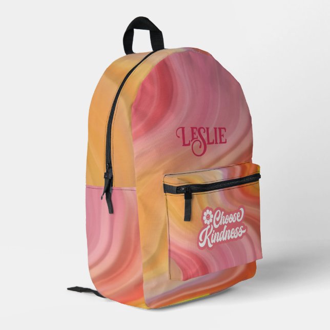 Orange and Raspberry Sherbet - Wählen Sie Freundli Bedruckter Rucksack (Rückseitige Ecke links)