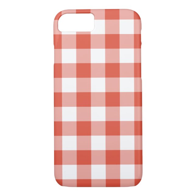 Orange and White Gingham Pattern Case-Mate iPhone Hülle (Rückseite)