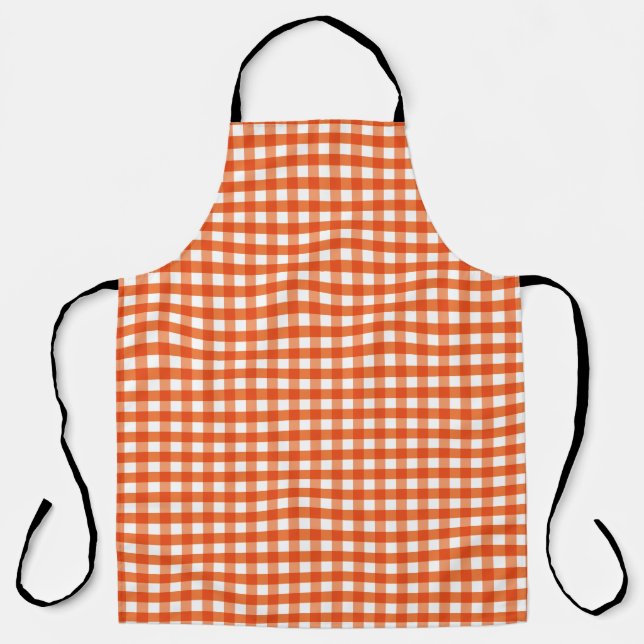 Orange and White Gingham Pattern Schürze (Vorderseite)