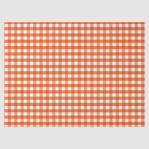 Orange and White Gingham Pattern Seidenpapier