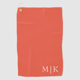 Orange and White | Modern Monogram Golfhandtuch