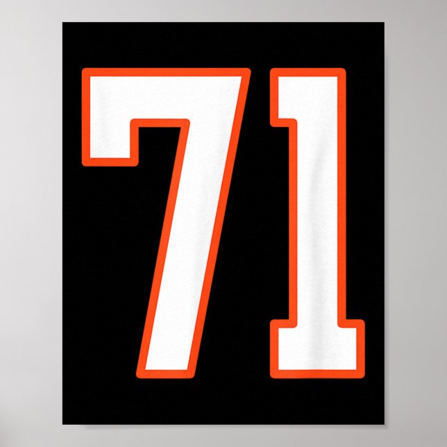 Orange And White Srts Number 71 Jersey Uniform Pla Poster (Vorne)