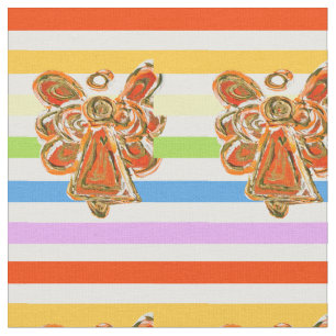 Orange Angel Rainbow Strickstoff Kunststoffe Stoff