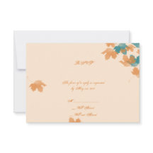 Orange Aqua Autumn Mapsleaf Response Card