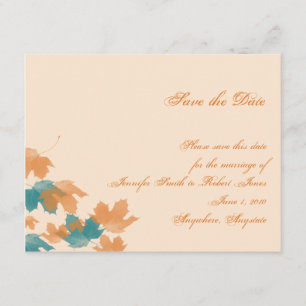 Orange Aqua Herbstmapfelleaf Save the Date