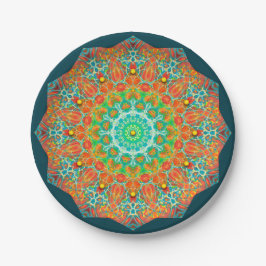 Orange Aquamarin Kaleidoskop Paper Party Teller