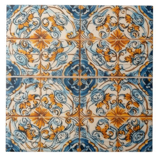 Orange Aquamarine portugiesische Fliesen für zeitl