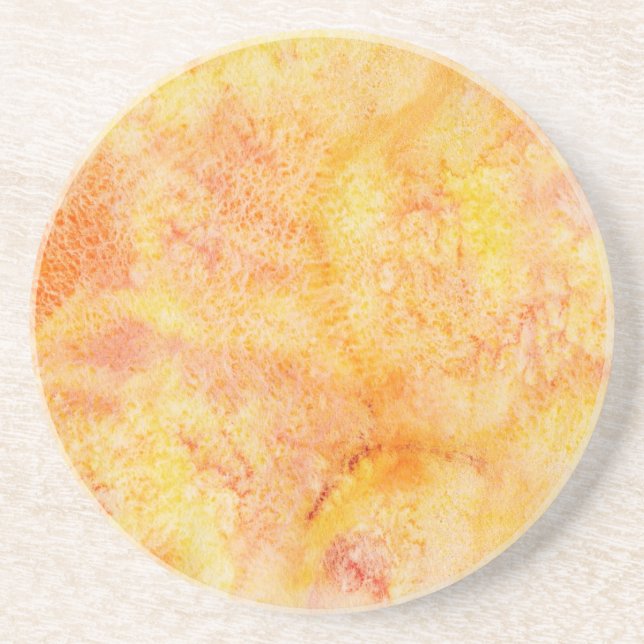 Orange Aquarell-Hintergrund Getränkeuntersetzer (Vorne)
