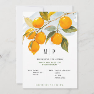 Orange Aquarellmotiv Belle Farben Einladung